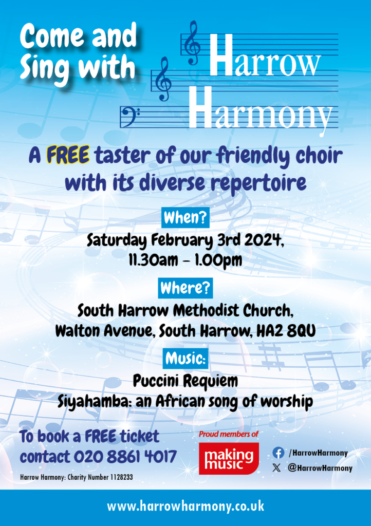 Harrow Harmony ‘Come and Sing’ – Eastcote Residents' Association